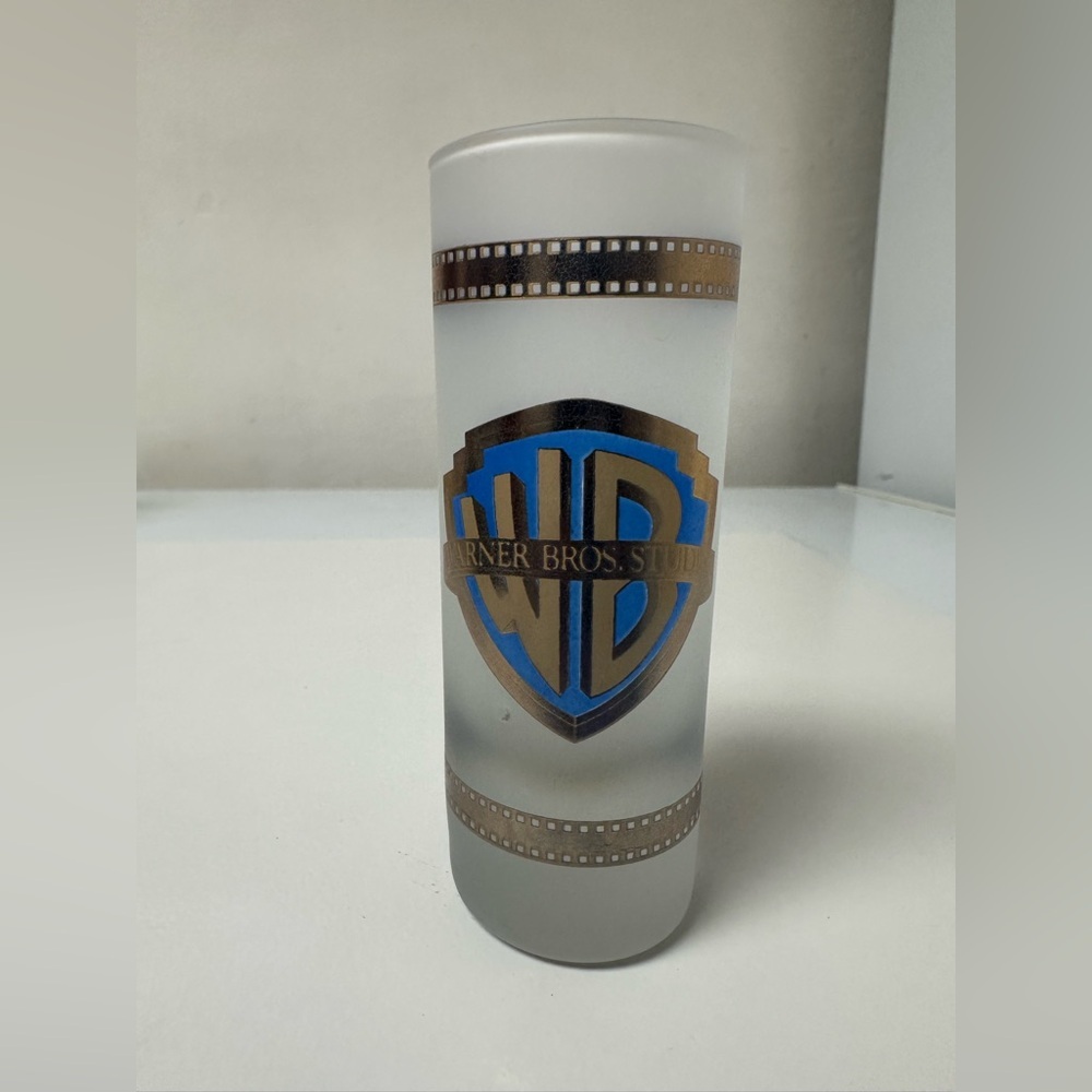 Warner Bros. Studio Tour Hollywood frosted shot glass - Picture 1 of 3